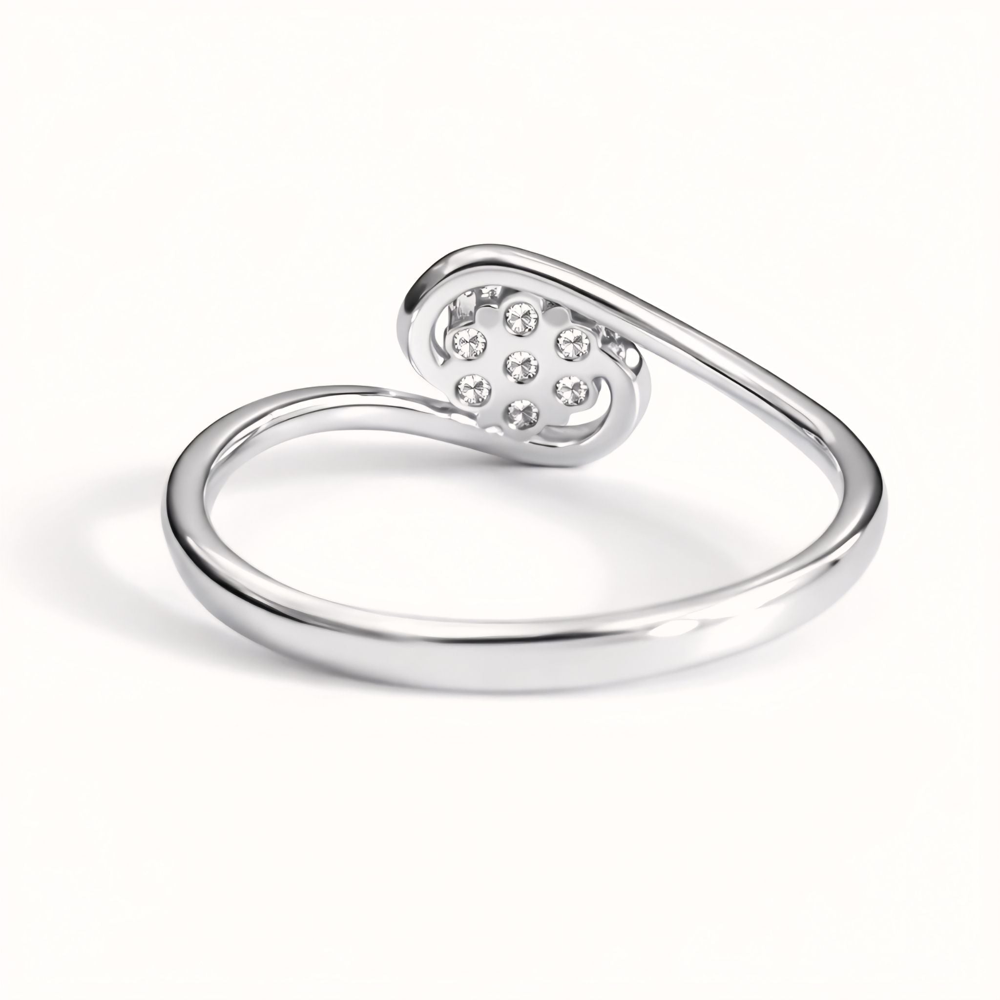 925 Sterling Silver Floral Cluster Ring with Cubic Zirconia