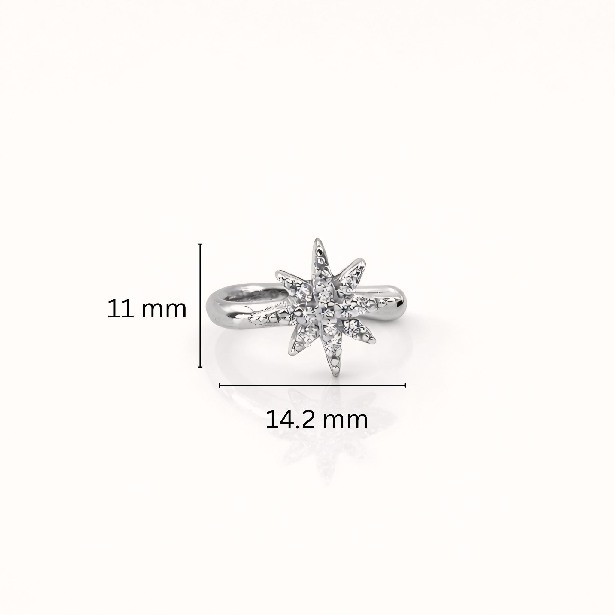 925 Sterling Silver Celestial Star Clip-On Nose Pin
