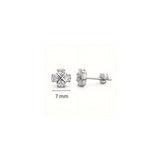 925 Sterling Silver Cross Cluster Stud Earrings With Cubic Zirconia