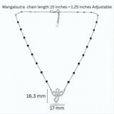 Elegant 925 Silver Mangalsutra with Angel Wing Cubic Zirconia Pendant
