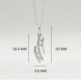 925 Sterling Silver Curved Pendant and Earrings Jewelry Set With Cubic Zirconia