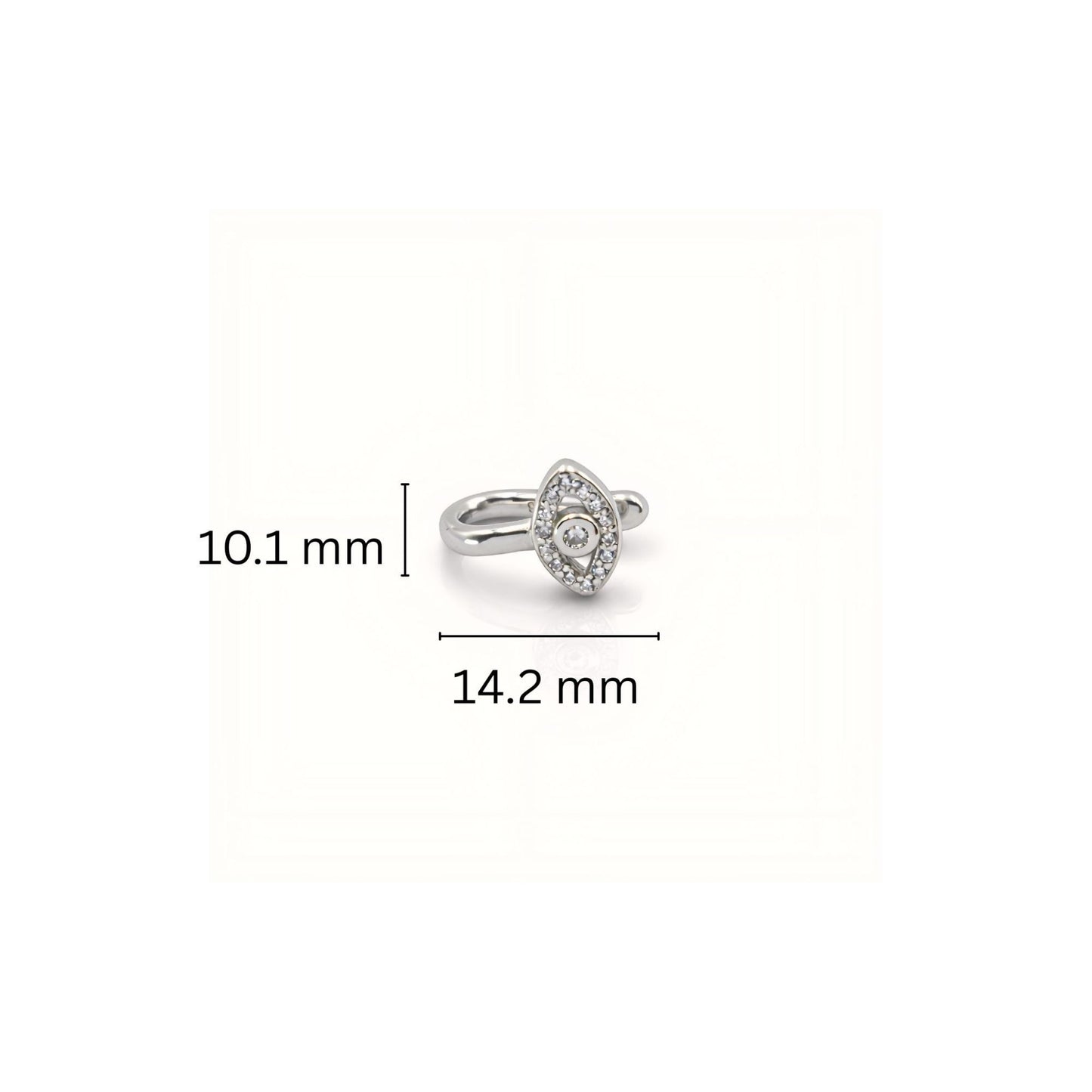 925 Sterling Silver Clip-On Evil Eye Nose Pin