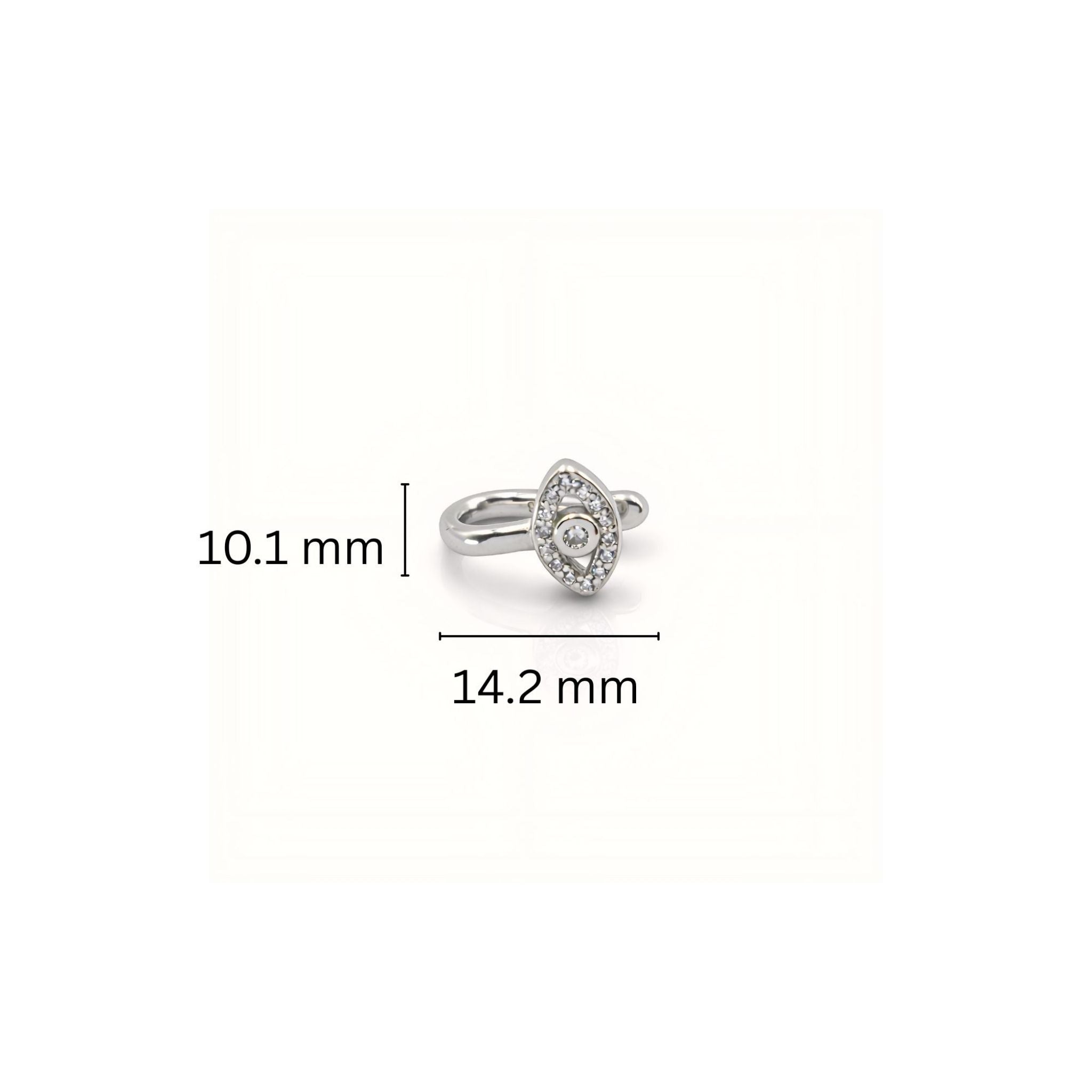 925 Sterling Silver Clip-On Evil Eye Nose Pin