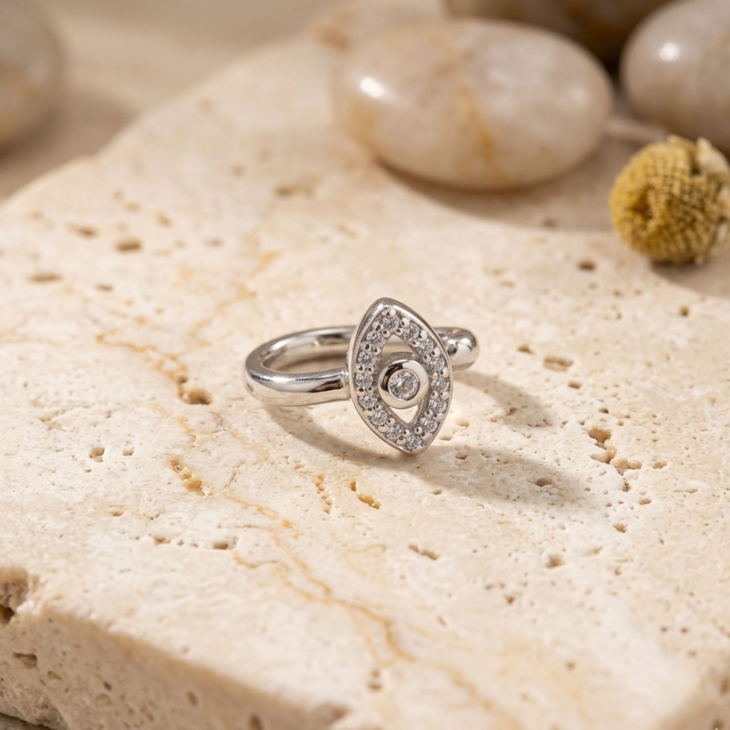 925 Sterling Silver Clip-On Evil Eye Nose Pin