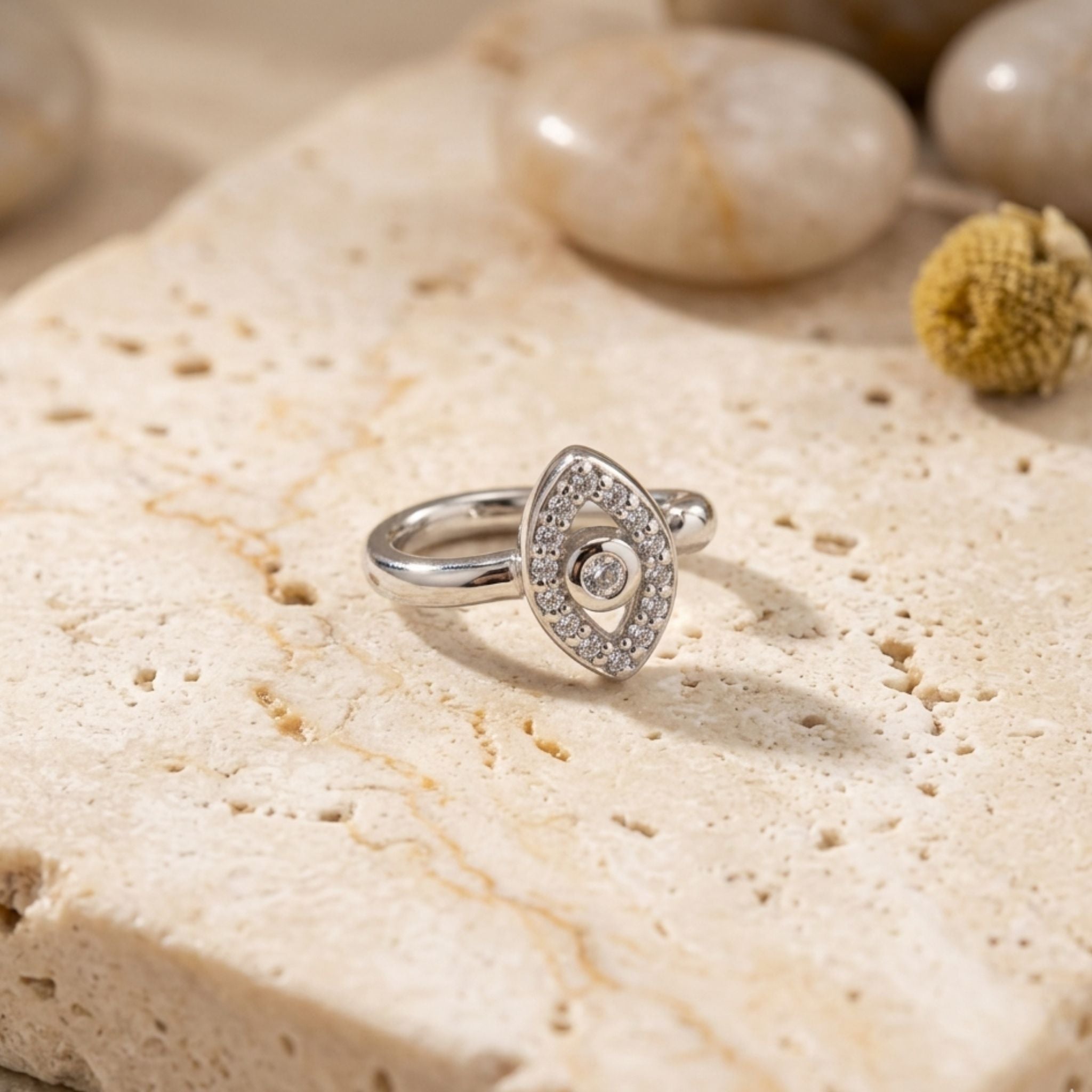 925 Sterling Silver Clip-On Evil Eye Nose Pin