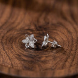 925 Sterling Silver Floral Pendant and Earrings Jewelry Set With Cubic Zirconia