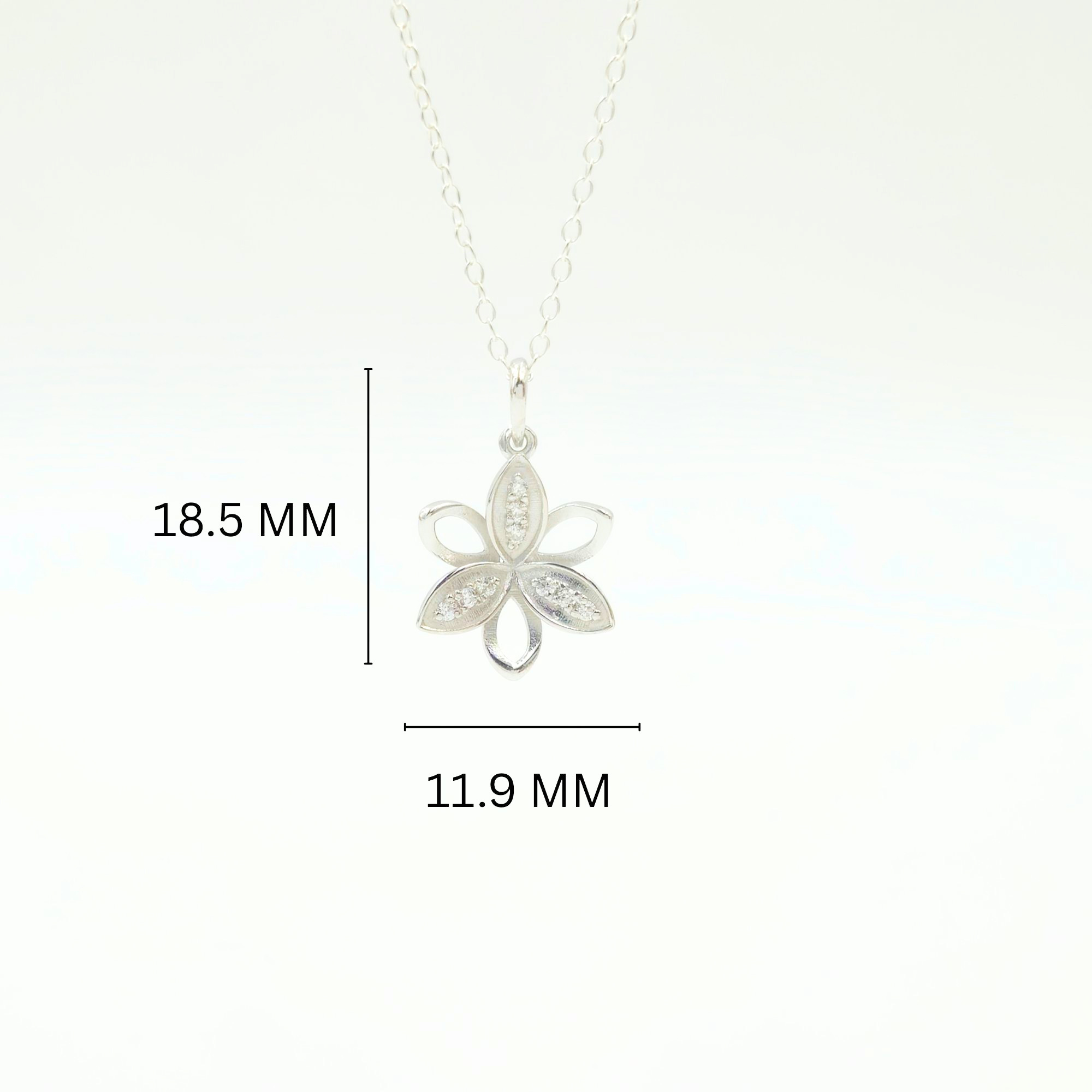 925 Sterling Silver Floral Pendant and Earrings Jewelry Set With Cubic Zirconia