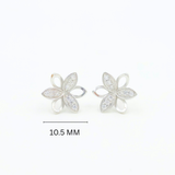 925 Sterling Silver Floral Pendant and Earrings Jewelry Set With Cubic Zirconia