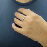 925 Sterling Silver Geometric Half-Eternity Ring with Cubic Zirconia