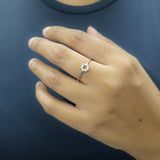 925 Sterling Silver Floral Starburst Ring with Cubic Zirconia