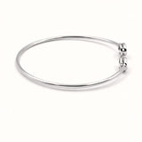 925 Silver Flexible Open Cuff Kada with Cubic Zirconia