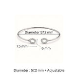 925 Silver Flexible Open Cuff Kada with Cubic Zirconia