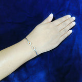 925 Silver Flexible Open Cuff Kada with Cubic Zirconia