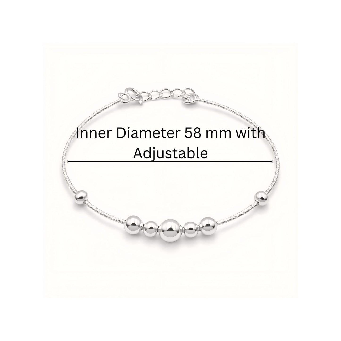 925 Sterling Silver Polished Bead Kada