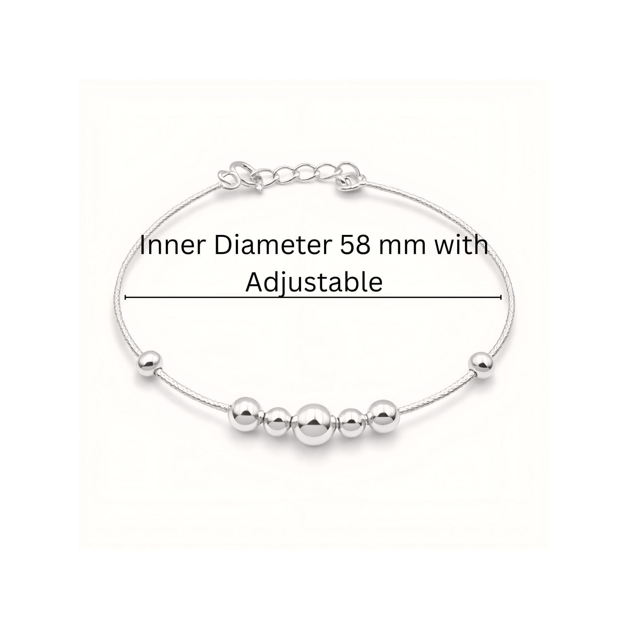 925 Sterling Silver Polished Bead Kada