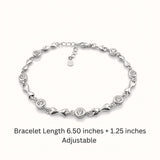 925 Sterling Silver Bezel-Set Cubic Zirconia Link Bracelet