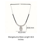 925 Sterling Silver Mangalsutra with Oval Cubic Zirconia Pendant