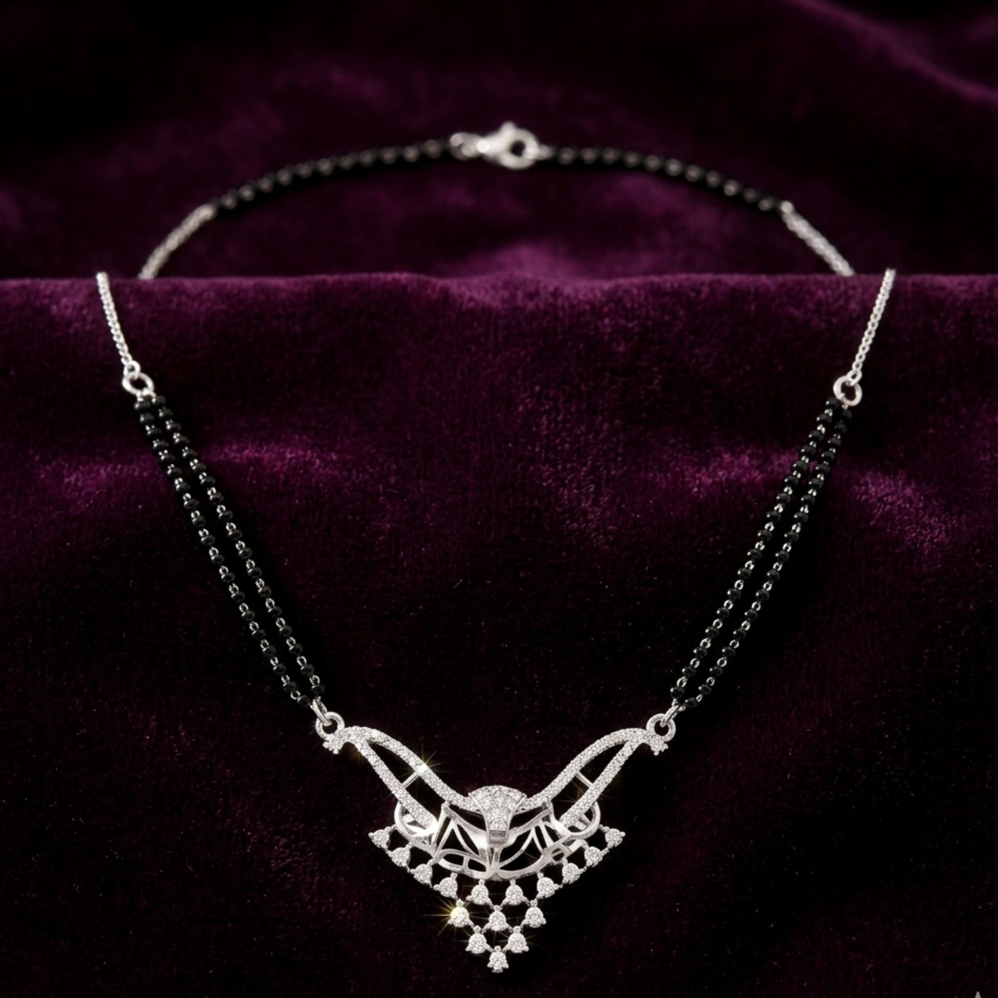 925 Sterling Silver Cubic Zirconia Mangalsutra