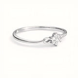 925 Sterling Silver Snowflake Cluster Ring with Cubic Zirconia