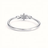 925 Sterling Silver Snowflake Cluster Ring with Cubic Zirconia