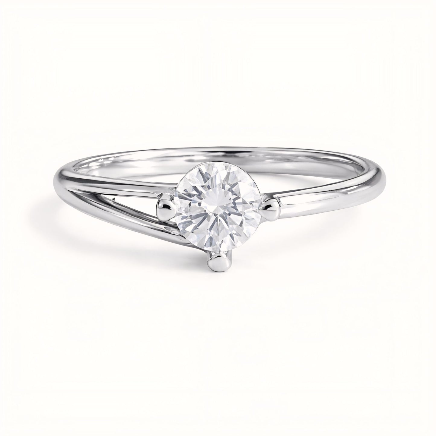 925 Sterling Silver Round-Cut Cubic Zirconia Solitaire Ring