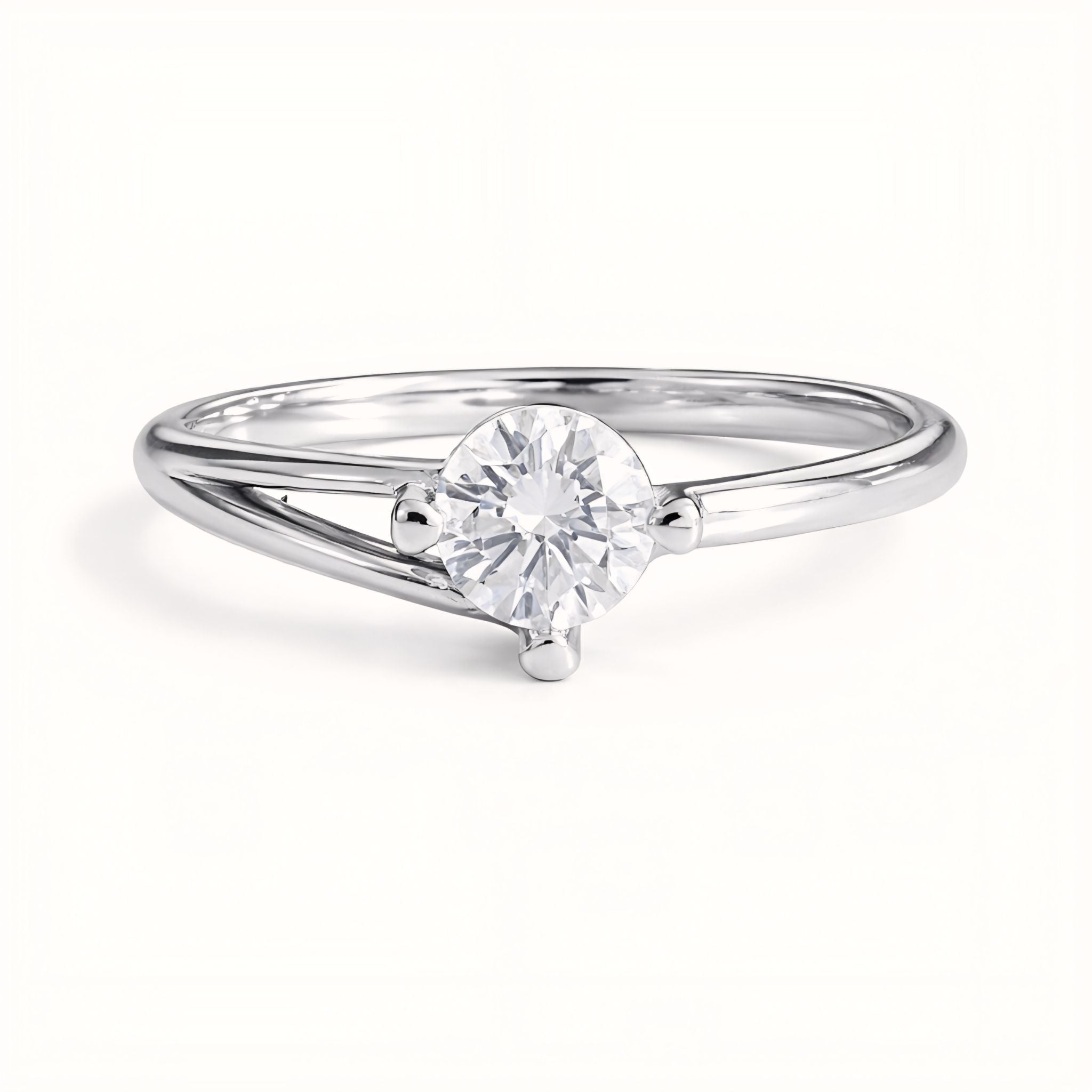 925 Sterling Silver Round-Cut Cubic Zirconia Solitaire Ring