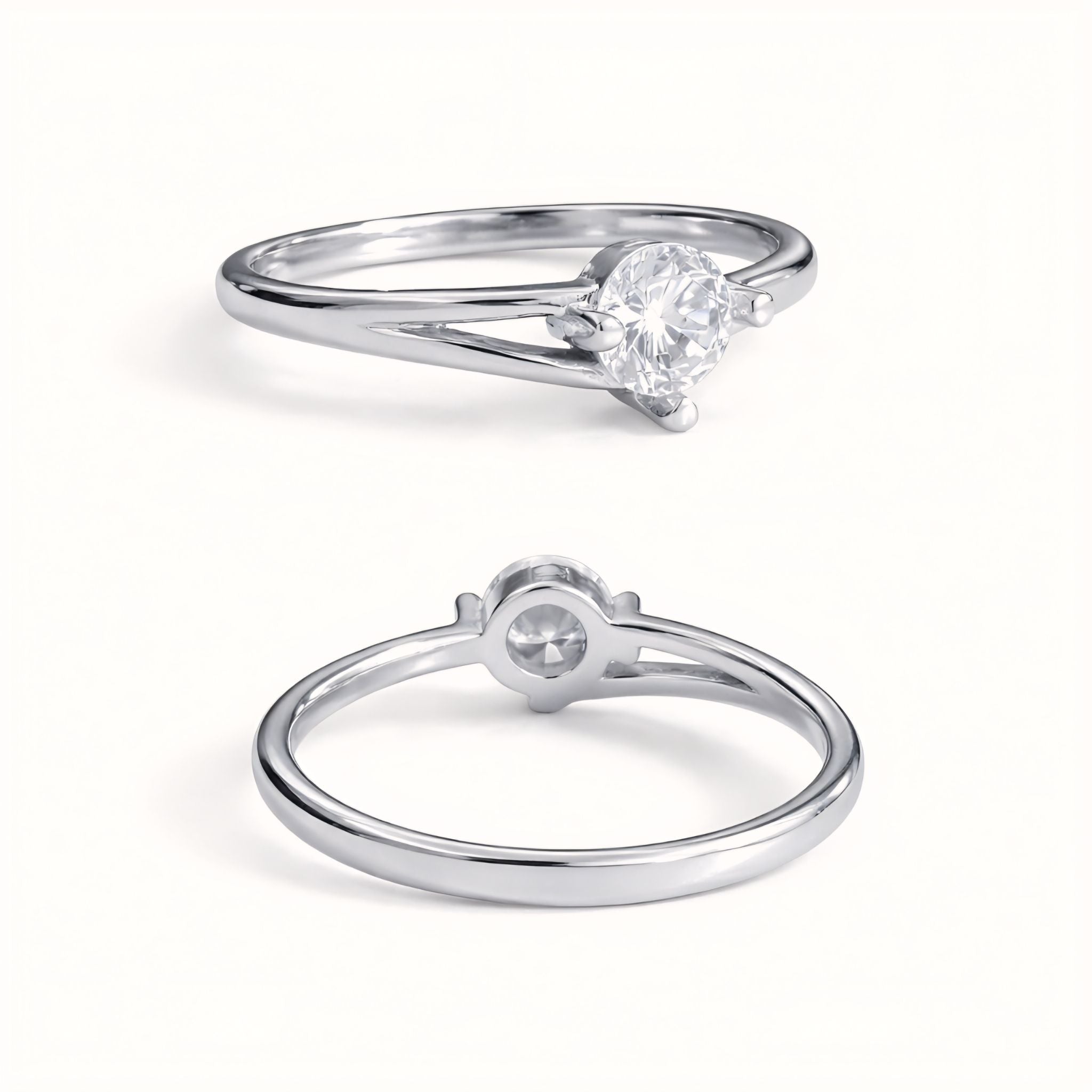 925 Sterling Silver Round-Cut Cubic Zirconia Solitaire Ring