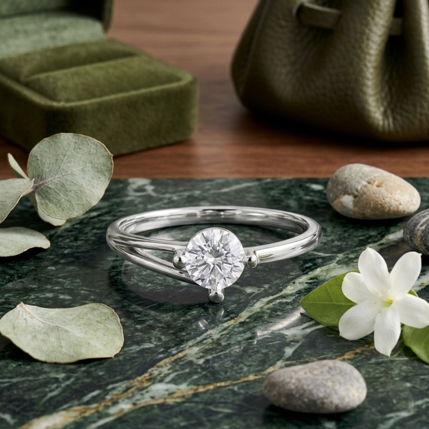 925 Sterling Silver Round-Cut Cubic Zirconia Solitaire Ring