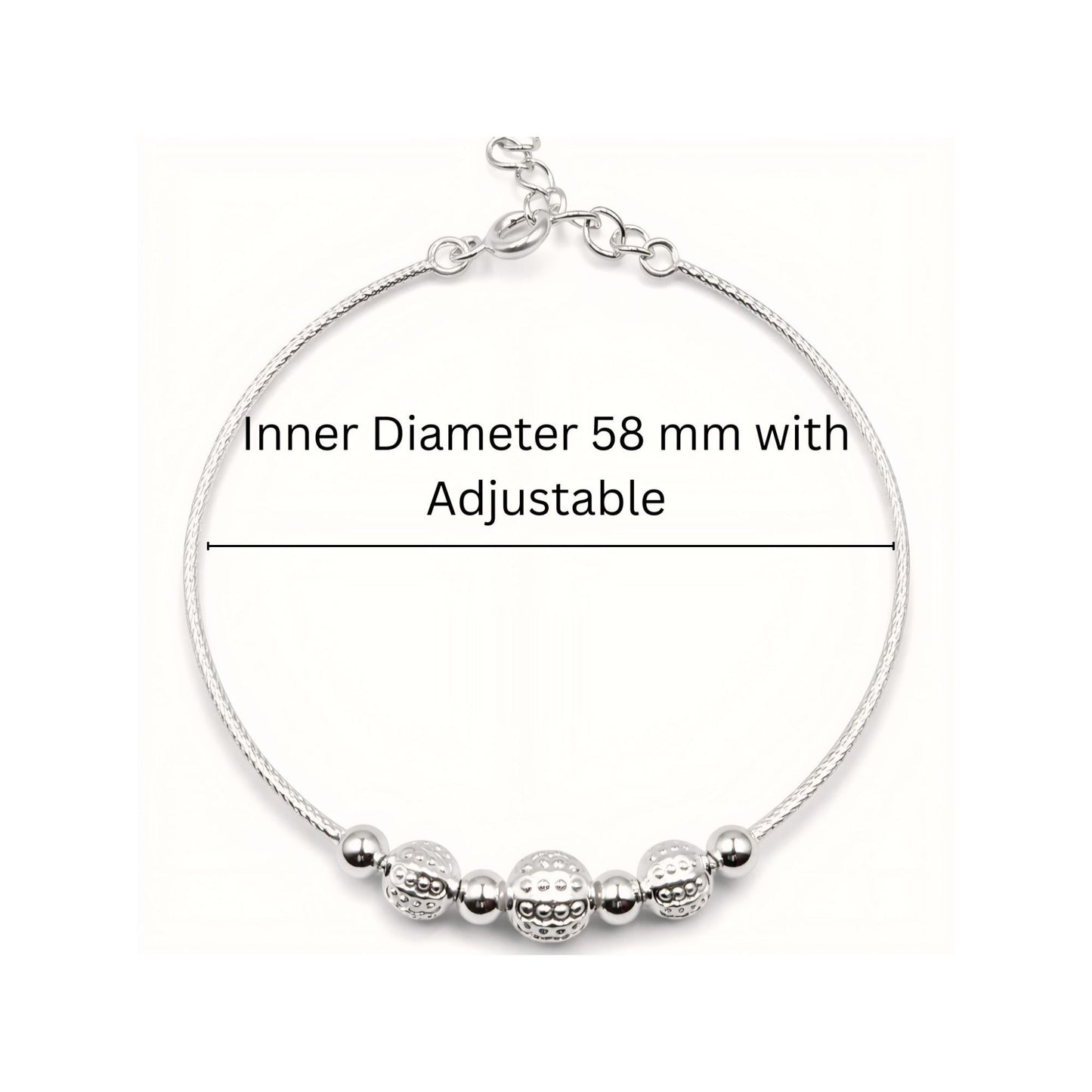 925 Sterling Silver Textured Bead Kada