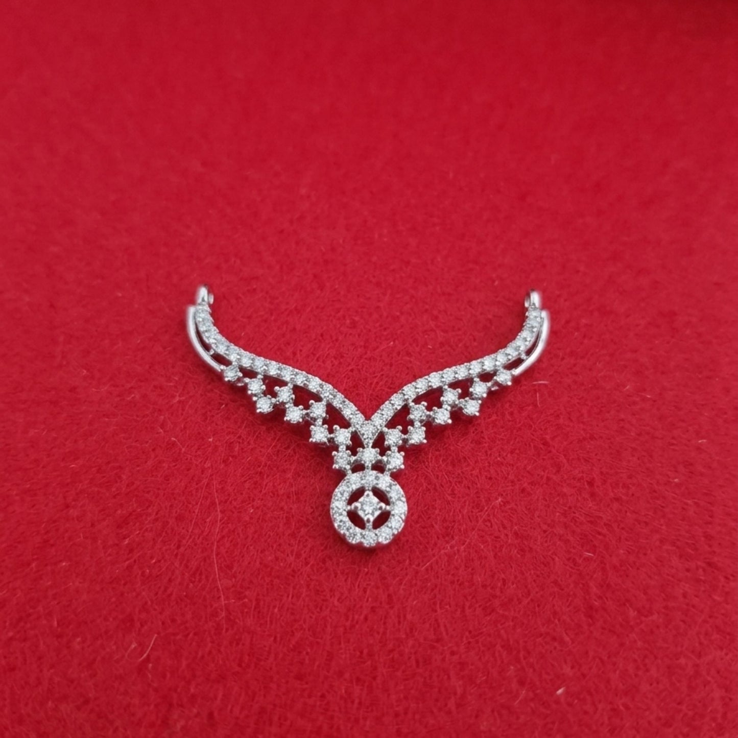 925 Sterling Silver Mangalsutra with Winged Cubic Zirconia Pendant