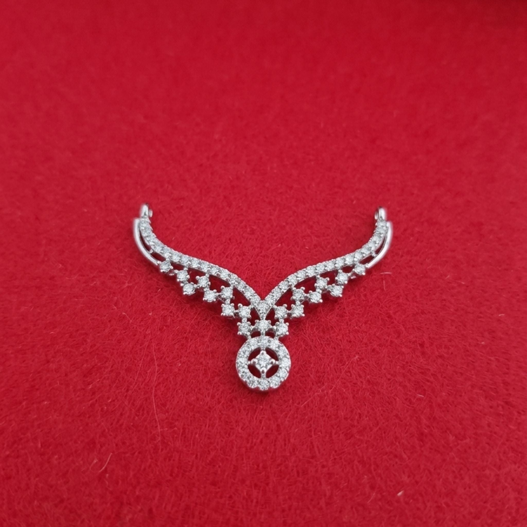 925 Sterling Silver Mangalsutra with Winged Cubic Zirconia Pendant