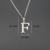 925 Sterling Silver Initial F Necklace With cubic Zirconia