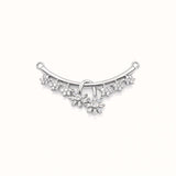 925 Sterling Silver Floral Bar Mangalsutra – Cubic Zirconia Black Beaded Necklace