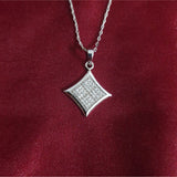 Geometric Square Cluster Lab-Grown Diamond Pendant in 925 Sterling Silver