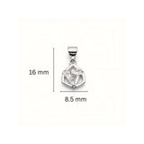 925 Sterling Silver Geometric Hexagon Pendant with Baguette-Cut Cubic Zirconia