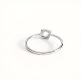 925 Sterling Silver Geometric Rhombus Ring with Cubic Zirconia
