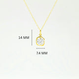Gold-Plated 925 Sterling Silver Hexagonal Solitaire Pendant and Drop Earrings Set With Cubic Zirconia