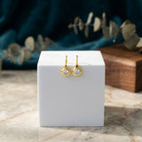 Gold Plated Sterling Silver CZ Solitaire Drop Earrings With Cubic Zirconia