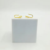 Gold Plated Sterling Silver CZ Solitaire Drop Earrings With Cubic Zirconia