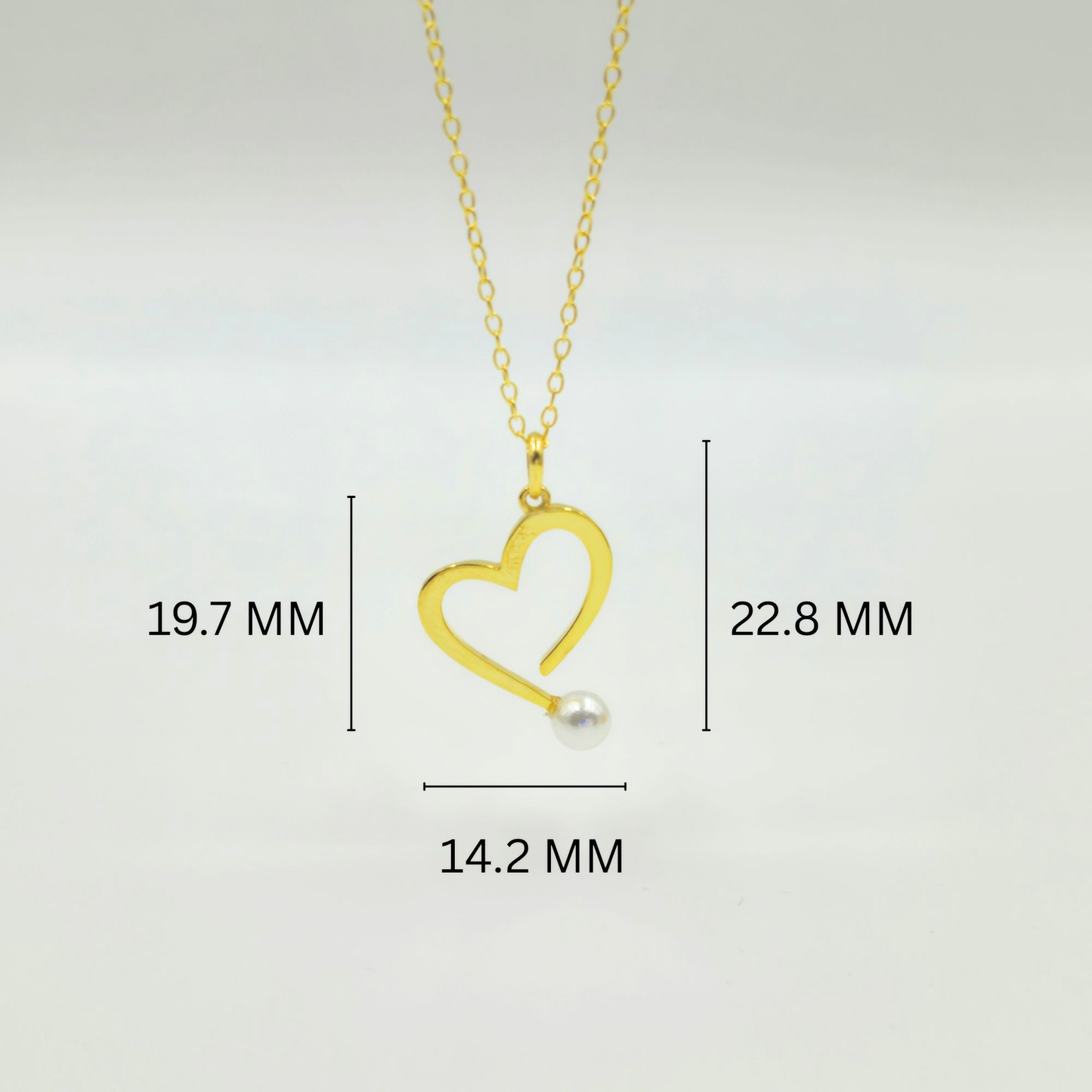 Gold-Plated 925 Sterling Silver Heart Pearl Pendant and Earrings Set