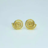 Gold-Plated 925 Sterling Silver Spiral Pendant and Earrings Jewelry Set