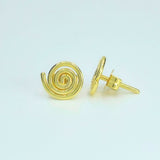Gold-Plated 925 Sterling Silver Spiral Pendant and Earrings Jewelry Set