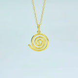 Gold-Plated 925 Sterling Silver Spiral Pendant and Earrings Jewelry Set
