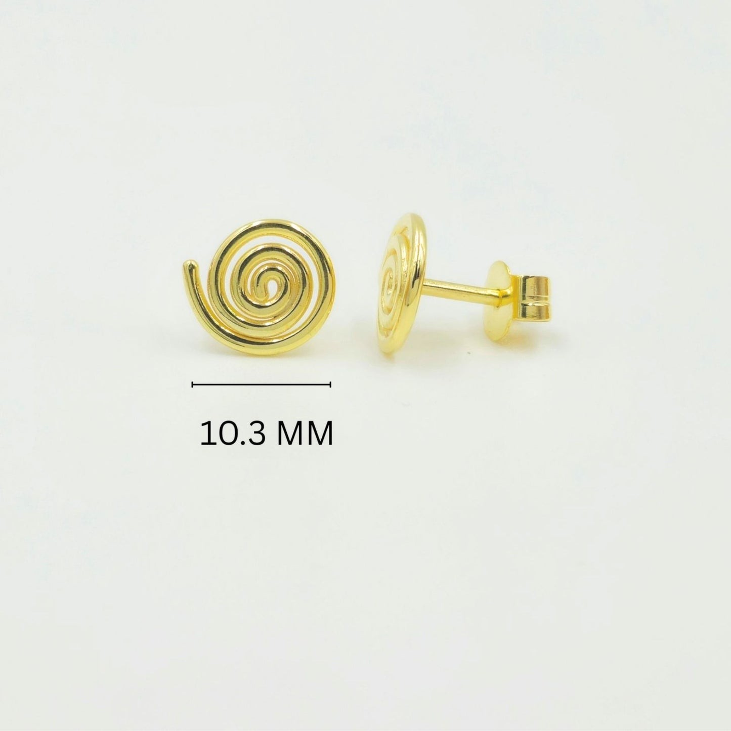 Gold-Plated 925 Sterling Silver Spiral Pendant and Earrings Jewelry Set