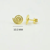 Gold-Plated 925 Sterling Silver Spiral Pendant and Earrings Jewelry Set