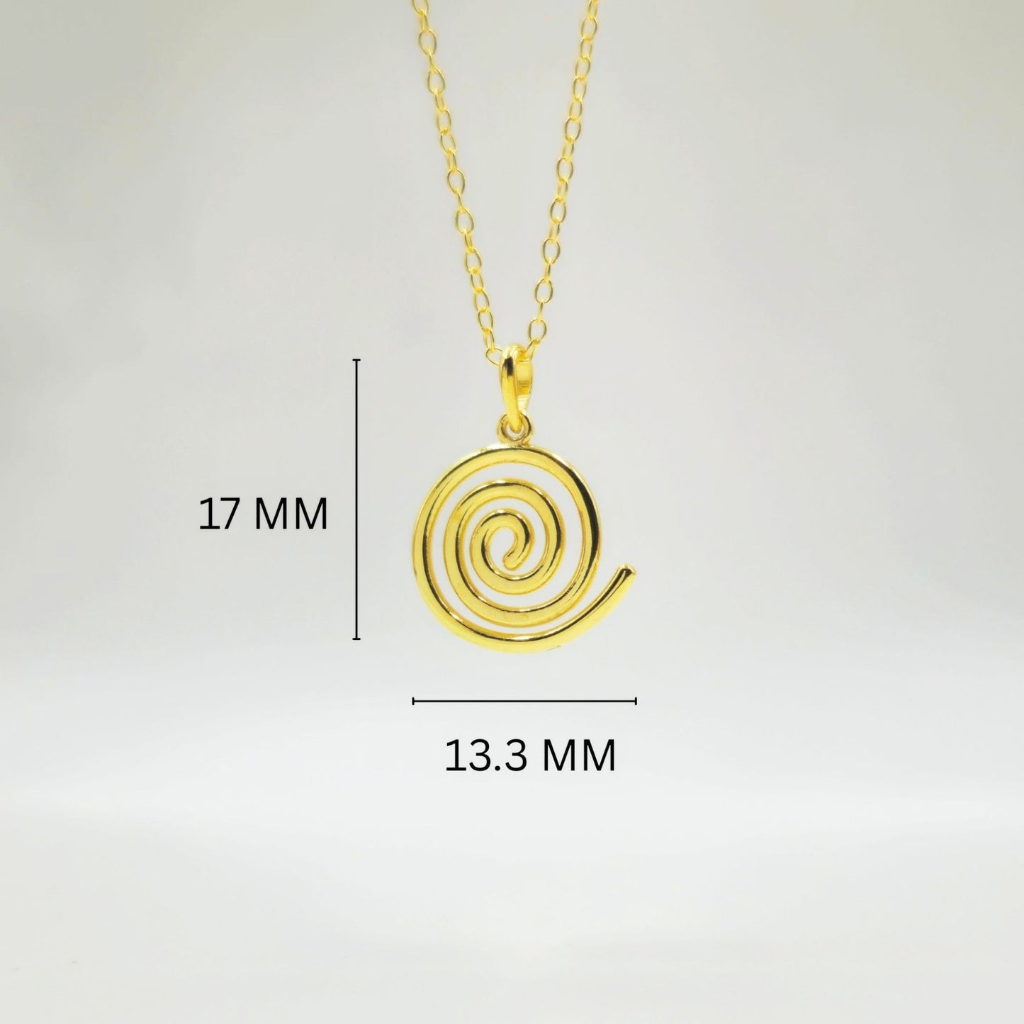 Gold-Plated 925 Sterling Silver Spiral Pendant and Earrings Jewelry Set
