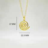 Gold-Plated 925 Sterling Silver Spiral Pendant and Earrings Jewelry Set