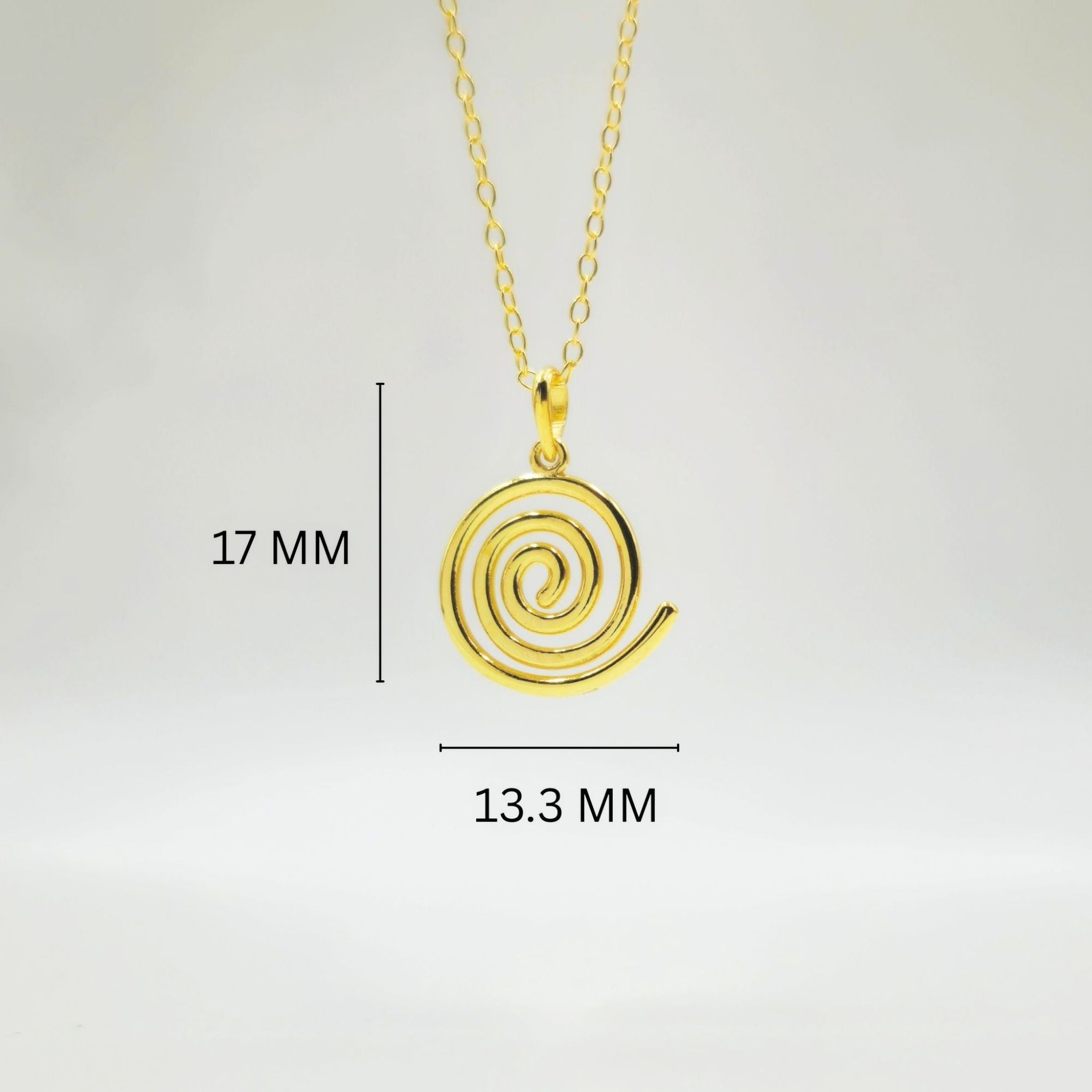 Gold-Plated 925 Sterling Silver Spiral Pendant and Earrings Jewelry Set