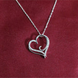 Graceful Swirl Heart Lab-Grown Diamond Pendant in 925 Sterling Silver