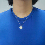Heart-Shaped Lab-Grown Diamond Pendant Necklace in Sterling Silver